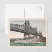ヴィンテージニューヨーククイーンズボロブリッジ1920s ポストカード (正面/裏面)