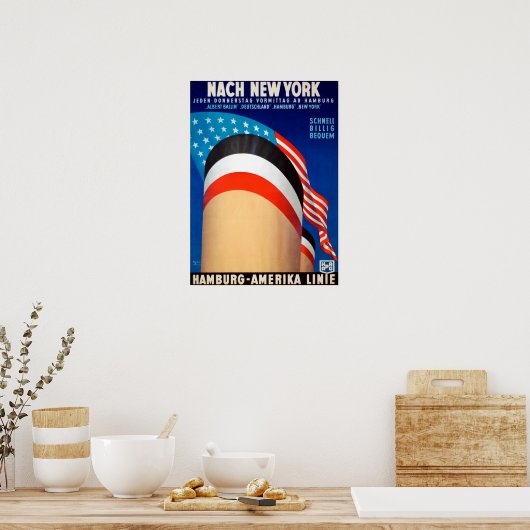 ヴィンテージニューヨーククルーズ海ライナー旅行 ポスター (キッチン)