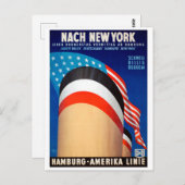 ヴィンテージニューヨーククルーズ海ライナー旅行 ポストカード (正面/裏面)
