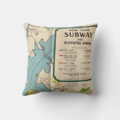 ヴィンテージニューヨークサブウェイマップ装飾用クッション クッション (裏面)