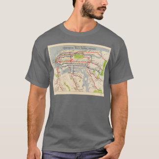 ヴィンテージニューヨークサブウェイマップ1924ヴィンテージNYCスブワ Tシャツ
