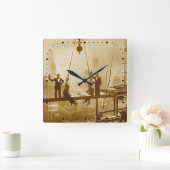 ヴィンテージニューヨークシティアイアンワーカーズランチタイム スクエア壁時計 (ホーム)