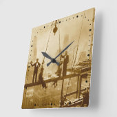 ヴィンテージニューヨークシティアイアンワーカーズランチタイム スクエア壁時計 (傾斜)