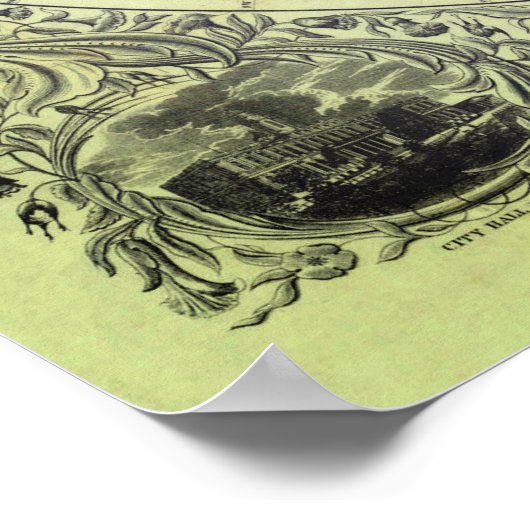 ヴィンテージニューヨークシティエリアの地図 ポスター (角)