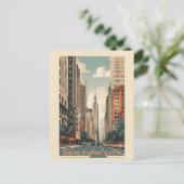 ヴィンテージニューヨークシティエンパイアステート建物旅行 ポストカード (スタンド正面)