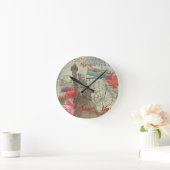 ヴィンテージニューヨークシティコラージュ ラウンド壁時計 (ホーム)