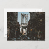 ヴィンテージニューヨークシティスカイラインブルックリンブリッジ ポストカード (正面/裏面)