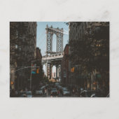 ヴィンテージニューヨークシティスカイラインブルックリンブリッジ ポストカード (正面)