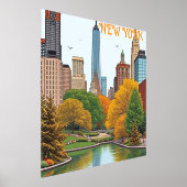 ヴィンテージニューヨークシティセントラルパークトラベル 箔ポスター (レイダウン)
