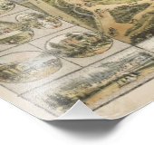 ヴィンテージニューヨークシティセントラルパークマップ1863 フォトプリント            (角)