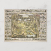 ヴィンテージニューヨークシティセントラルパークマップ1863 ポストカード (正面)
