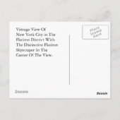 ヴィンテージニューヨークシティフラティロンディストリクト5thアベニュー ポストカード (裏面)