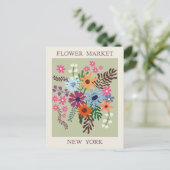 ヴィンテージニューヨークシティフラワーマーケット旅行 ポストカード (スタンド正面)