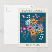 ヴィンテージニューヨークシティフラワーマーケット旅行 ポストカード (正面/裏面)