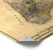 ヴィンテージニューヨークシティプラン1789復元済み ポスター (角)