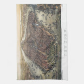 ヴィンテージニューヨークシティマンハッタンブルックリンブリッジ キッチンタオル (縦)