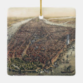 ヴィンテージニューヨークシティマンハッタンブルックリンブリッジ セラミックオーナメント (裏面)