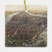 ヴィンテージニューヨークシティマンハッタンブルックリンブリッジ セラミックオーナメント (正面)