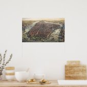 ヴィンテージニューヨークシティマンハッタンブルックリンブリッジ ポスター (キッチン)