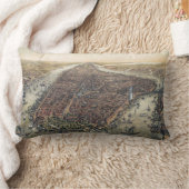 ヴィンテージニューヨークシティマンハッタンブルックリンブリッジ ランバークッション (ブランケット)