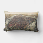 ヴィンテージニューヨークシティマンハッタンブルックリンブリッジ ランバークッション (正面)