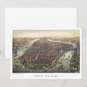 ヴィンテージニューヨークシティマンハッタンブルックリンブリッジ 招待状 (正面/裏面)