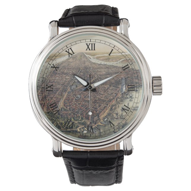 ヴィンテージニューヨークシティマンハッタンブルックリンブリッジ 腕時計 (正面)