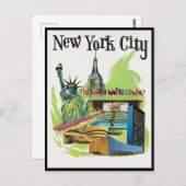 ヴィンテージニューヨークシティランドマークストラベル ポストカード (正面/裏面)