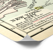 ヴィンテージニューヨークシティ通りの地図 ポスター (角)