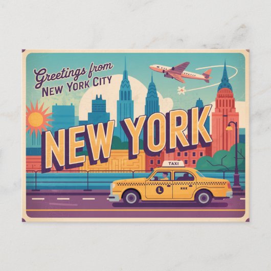 ヴィンテージニューヨークシティ | あいさつ ポストカード (正面)