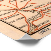 ヴィンテージニューヨークトリ州ロードマップ(1917) ポスター (角)