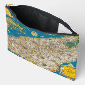 ヴィンテージニューヨークマップコスメティックバッグ アクセサリーポーチ (見開き)