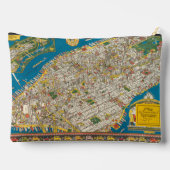 ヴィンテージニューヨークマップコスメティックバッグ アクセサリーポーチ (裏面)