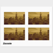 ヴィンテージニューヨークマンハッタン 長方形シール (シート)