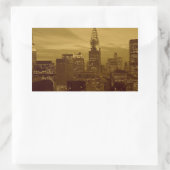 ヴィンテージニューヨークマンハッタン 長方形シール (バッグ)