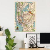 ヴィンテージニューヨーク地下鉄マップ旅行ポスター ポスター (ホームオフィス)