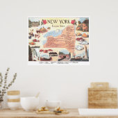 ヴィンテージニューヨーク州の地図(1912) ポスター (キッチン)