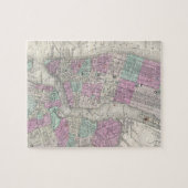 ヴィンテージニューヨーク州・ブルックリンの地図(1866年) ジグソーパズル (横)