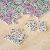 ヴィンテージニューヨーク州・ブルックリンの地図(1866年) ジグソーパズル (側面)