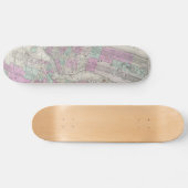 ヴィンテージニューヨーク州・ブルックリンの地図(1866年) スケートボード (横)