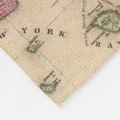 ヴィンテージニューヨーク州・ブルックリンの地図（1868年） フリースブランケット (角)
