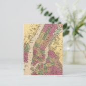 ヴィンテージニューヨーク州・ブルックリンの地図(1868年) ポストカード (スタンド正面)