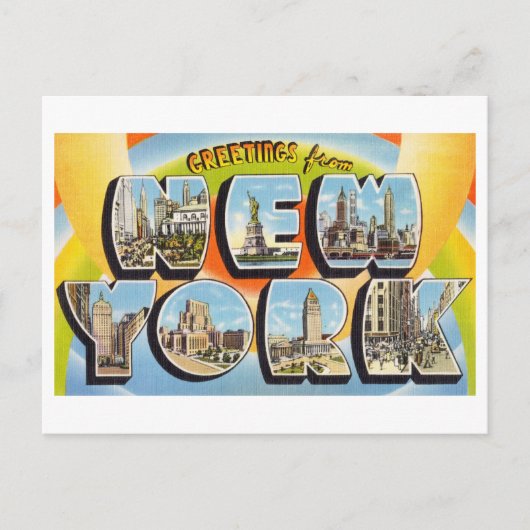 ヴィンテージニューヨーク市からの挨拶 ポストカード (正面)