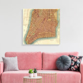 ヴィンテージニューヨーク市の地図(1807) キャンバスプリント (インサイチュ (リビング))