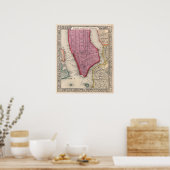 ヴィンテージニューヨーク市の地図(1860) ポスター (キッチン)