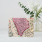 ヴィンテージニューヨーク市の地図(1860) ポストカード (スタンド正面)