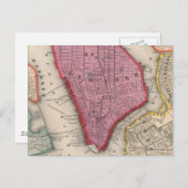 ヴィンテージニューヨーク市の地図(1860) ポストカード (正面/裏面)