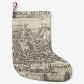 ヴィンテージニューヨーク市の絵図(1672年) スモールクリスマスストッキング (正面)