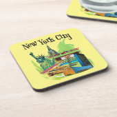 ヴィンテージニューヨーク市の自由旅行アートの像 コースター (左側)