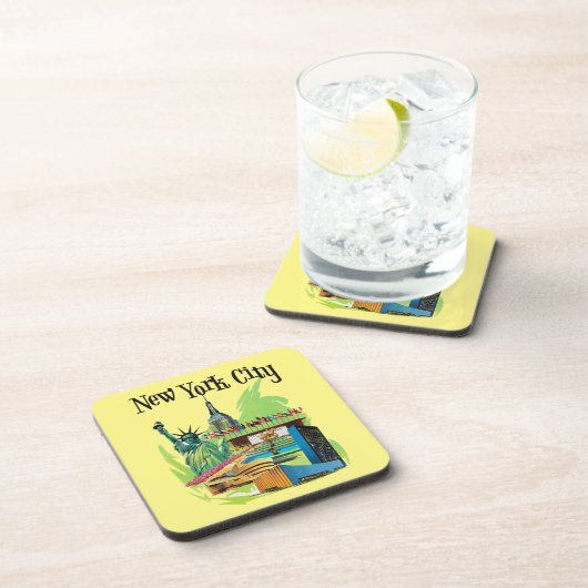 ヴィンテージニューヨーク市の自由旅行アートの像 コースター (右側)